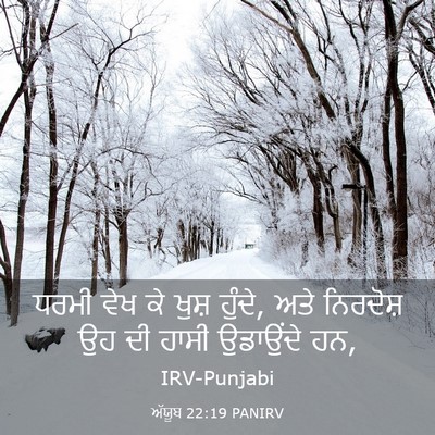 Picture 03 - ਅੱਯੂਬ 22:19 PANIRV - ਧਰਮੀ ਵੇਖ ਕੇ ਖੁਸ਼ - Bible Verse Picture