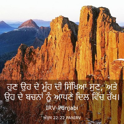 Picture 03 - ਅੱਯੂਬ 22:22 PANIRV - ਹੁਣ ਉਹ ਦੇ ਮੂੰਹ ਦੀ - Bible Verse Picture