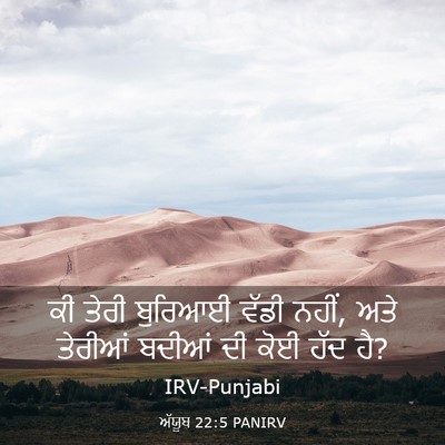 Picture 03 - ਅੱਯੂਬ 22:5 PANIRV - ਕੀ ਤੇਰੀ ਬੁਰਿਆਈ - Bible Verse Picture