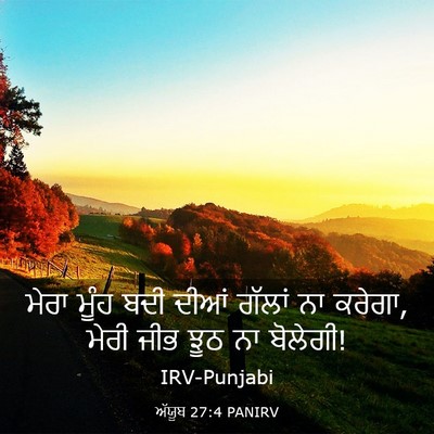 Picture 03 - ਅੱਯੂਬ 27:4 PANIRV - ਮੇਰਾ ਮੂੰਹ ਬਦੀ ਦੀਆਂ - Bible Verse Picture