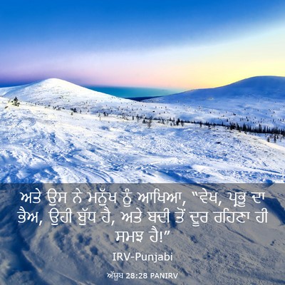 Picture 03 - ਅੱਯੂਬ 28:28 PANIRV - ਅਤੇ ਉਸ ਨੇ ਮਨੁੱਖ ਨੂੰ - Bible Verse Picture