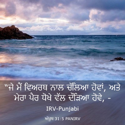 Picture 03 - ਅੱਯੂਬ 31:5 PANIRV - “ਜੇ ਮੈਂ ਵਿਅਰਥ ਨਾਲ - Bible Verse Picture
