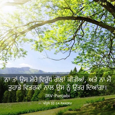 Picture 03 - ਅੱਯੂਬ 32:14 PANIRV - ਨਾ ਤਾਂ ਉਸ ਮੇਰੇ - Bible Verse Picture