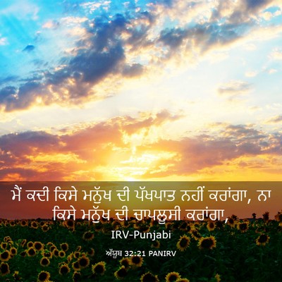 Picture 03 - ਅੱਯੂਬ 32:21 PANIRV - ਮੈਂ ਕਦੀ ਕਿਸੇ ਮਨੁੱਖ - Bible Verse Picture