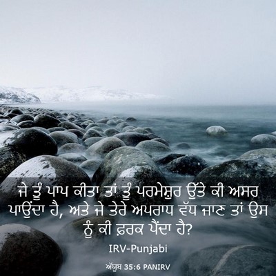 Picture 03 - ਅੱਯੂਬ 35:6 PANIRV - ਜੇ ਤੂੰ ਪਾਪ ਕੀਤਾ ਤਾਂ - Bible Verse Picture