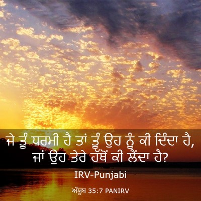 Picture 03 - ਅੱਯੂਬ 35:7 PANIRV - ਜੇ ਤੂੰ ਧਰਮੀ ਹੈ ਤਾਂ - Bible Verse Picture
