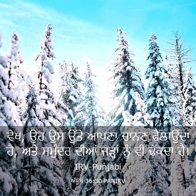Picture 03 - ਅੱਯੂਬ 36:30 PANIRV - ਵੇਖ, ਉਹ ਉਸ ਉੱਤੇ - Bible Verse Picture