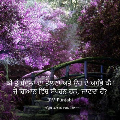 Picture 03 - ਅੱਯੂਬ 37:16 PANIRV - ਕੀ ਤੂੰ ਬੱਦਲਾਂ ਦਾ - Bible Verse Picture