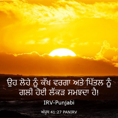 Picture 03 - ਅੱਯੂਬ 41:27 PANIRV - ਉਹ ਲੋਹੇ ਨੂੰ ਕੱਖ - Bible Verse Picture