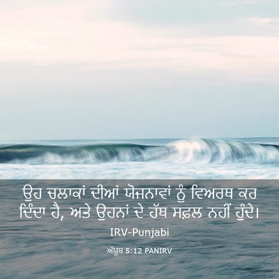 Picture 03 - ਅੱਯੂਬ 5:12 PANIRV - ਉਹ ਚਲਾਕਾਂ ਦੀਆਂ - Bible Verse Picture