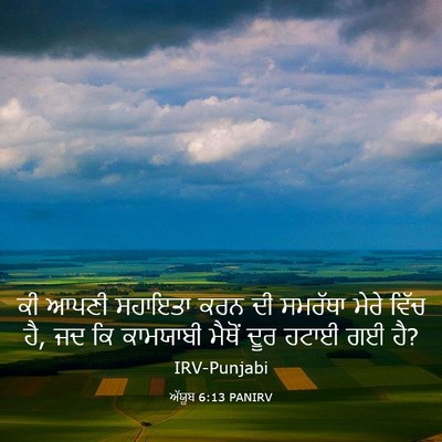 Picture 03 - ਅੱਯੂਬ 6:13 PANIRV - ਕੀ ਆਪਣੀ ਸਹਾਇਤਾ ਕਰਨ - Bible Verse Picture