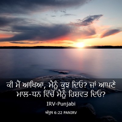 Picture 03 - ਅੱਯੂਬ 6:22 PANIRV - ਕੀ ਮੈਂ ਆਖਿਆ, ਮੈਨੂੰ - Bible Verse Picture