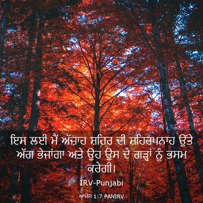 Picture 03 - ਆਮੋਸ 1:7 PANIRV - ਇਸ ਲਈ ਮੈਂ ਅੱਜ਼ਾਹ - Bible Verse Picture
