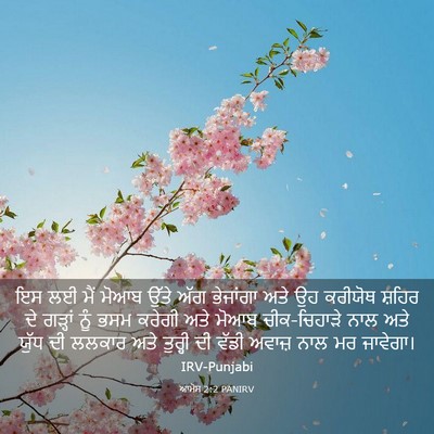 Picture 03 - ਆਮੋਸ 2:2 PANIRV - ਇਸ ਲਈ ਮੈਂ ਮੋਆਬ ਉੱਤੇ - Bible Verse Picture