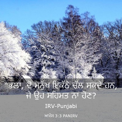 Picture 03 - ਆਮੋਸ 3:3 PANIRV - “ਭਲਾ, ਦੋ ਮਨੁੱਖ - Bible Verse Picture