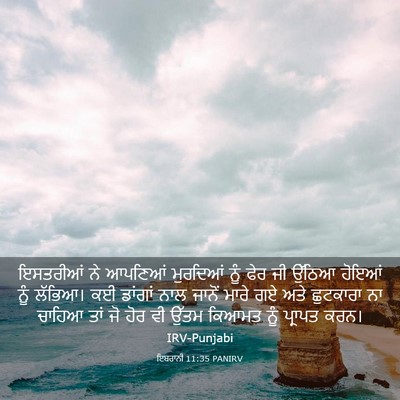 Picture 03 - ਇਬਰਾਨੀ 11:35 PANIRV - ਇਸਤਰੀਆਂ ਨੇ ਆਪਣਿਆਂ - Bible Verse Picture