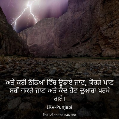 Picture 03 - ਇਬਰਾਨੀ 11:36 PANIRV - ਅਤੇ ਕਈ ਠੱਠਿਆਂ ਵਿੱਚ - Bible Verse Picture