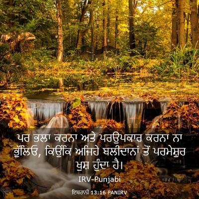 Picture 03 - ਇਬਰਾਨੀ 13:16 PANIRV - ਪਰ ਭਲਾ ਕਰਨਾ ਅਤੇ - Bible Verse Picture