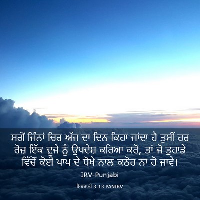Picture 03 - ਇਬਰਾਨੀ 3:13 PANIRV - ਸਗੋਂ ਜਿੰਨਾਂ ਚਿਰ - Bible Verse Picture