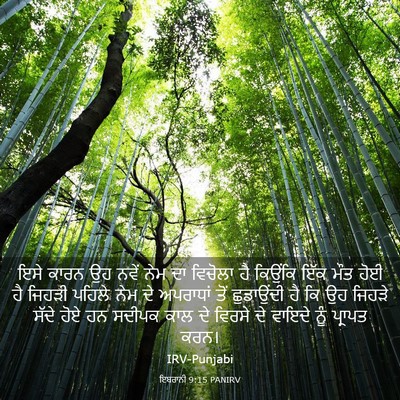 Picture 03 - ਇਬਰਾਨੀ 9:15 PANIRV - ਇਸੇ ਕਾਰਨ ਉਹ ਨਵੇਂ - Bible Verse Picture