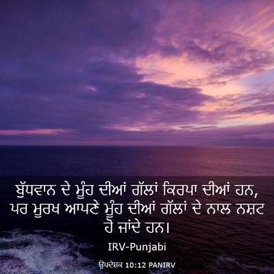 Picture 03 - ਉਪਦੇਸ਼ਕ 10:12 PANIRV - ਬੁੱਧਵਾਨ ਦੇ ਮੂੰਹ - Bible Verse Picture