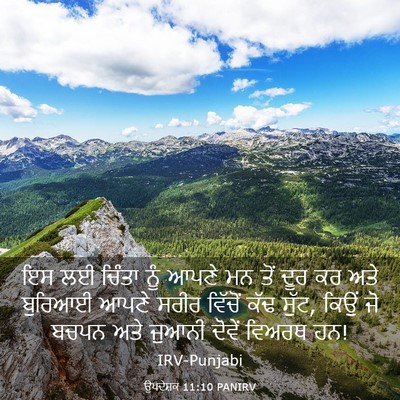 Picture 03 - ਉਪਦੇਸ਼ਕ 11:10 PANIRV - ਇਸ ਲਈ ਚਿੰਤਾ ਨੂੰ - Bible Verse Picture