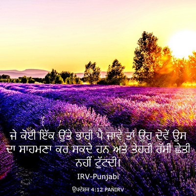 Picture 03 - ਉਪਦੇਸ਼ਕ 4:12 PANIRV - ਜੇ ਕੋਈ ਇੱਕ ਉੱਤੇ - Bible Verse Picture