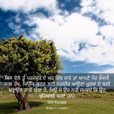 Picture 03 - ਉਪਦੇਸ਼ਕ 5:1 PANIRV - ਜਿਸ ਵੇਲੇ ਤੂੰ - Bible Verse Picture