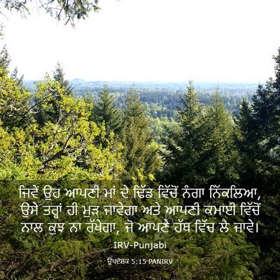 Picture 03 - ਉਪਦੇਸ਼ਕ 5:15 PANIRV - ਜਿਵੇਂ ਉਹ ਆਪਣੀ ਮਾਂ - Bible Verse Picture