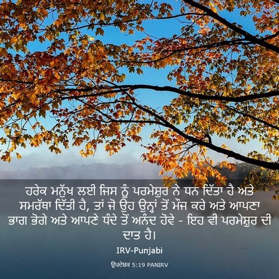 Picture 03 - ਉਪਦੇਸ਼ਕ 5:19 PANIRV - ਹਰੇਕ ਮਨੁੱਖ ਲਈ ਜਿਸ - Bible Verse Picture