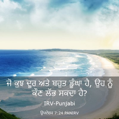 Picture 03 - ਉਪਦੇਸ਼ਕ 7:24 PANIRV - ਜੋ ਕੁਝ ਦੂਰ ਅਤੇ ਬਹੁਤ - Bible Verse Picture