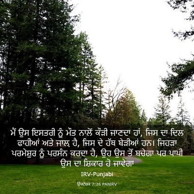 Picture 03 - ਉਪਦੇਸ਼ਕ 7:26 PANIRV - ਮੈਂ ਉਸ ਇਸਤਰੀ ਨੂੰ - Bible Verse Picture
