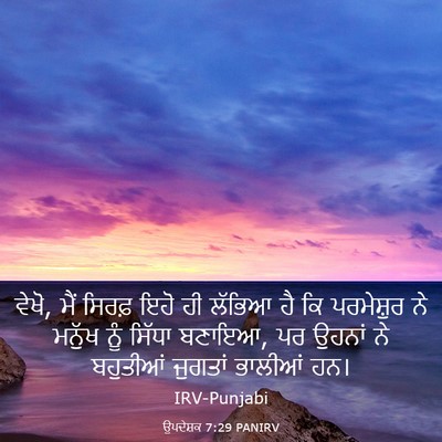 Picture 03 - ਉਪਦੇਸ਼ਕ 7:29 PANIRV - ਵੇਖੋ, ਮੈਂ ਸਿਰਫ਼ ਇਹੋ - Bible Verse Picture
