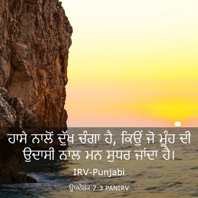 Picture 03 - ਉਪਦੇਸ਼ਕ 7:3 PANIRV - ਹਾਸੇ ਨਾਲੋਂ ਦੁੱਖ - Bible Verse Picture