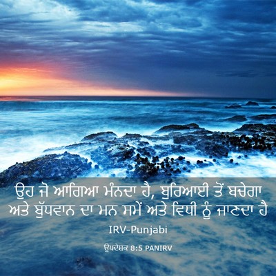 Picture 03 - ਉਪਦੇਸ਼ਕ 8:5 PANIRV - ਉਹ ਜੋ ਆਗਿਆ ਮੰਨਦਾ - Bible Verse Picture