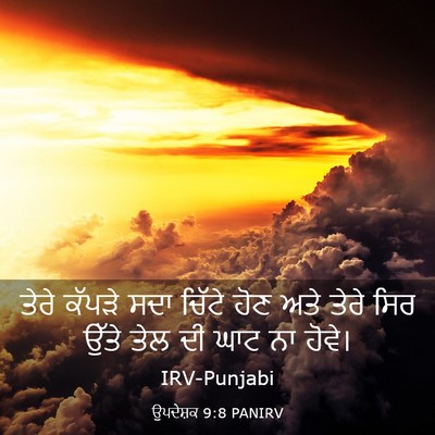 Picture 03 - ਉਪਦੇਸ਼ਕ 9:8 PANIRV - ਤੇਰੇ ਕੱਪੜੇ ਸਦਾ - Bible Verse Picture