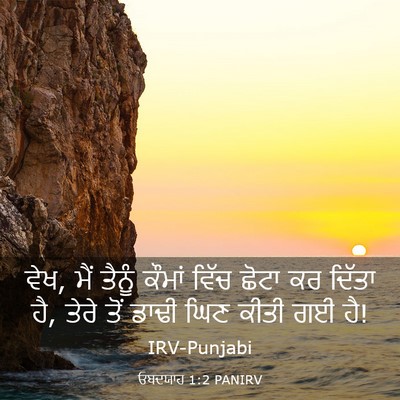 Picture 03 - ਓਬਦਯਾਹ 1:2 PANIRV - ਵੇਖ, ਮੈਂ ਤੈਨੂੰ - Bible Verse Picture