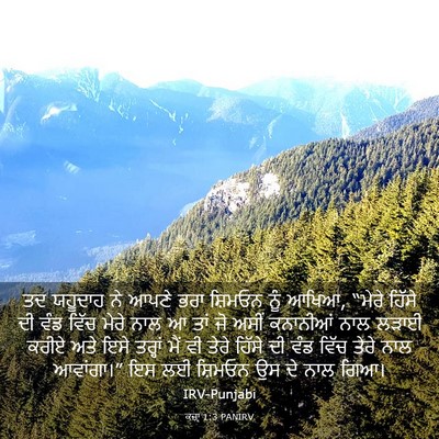 Picture 03 - ਕਜ਼ਾૃ 1:3 PANIRV - ਤਦ ਯਹੂਦਾਹ ਨੇ ਆਪਣੇ - Bible Verse Picture