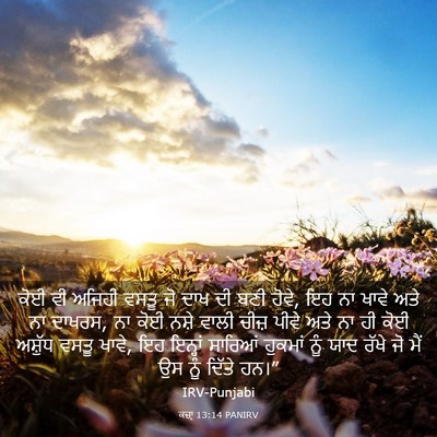 Picture 03 - ਕਜ਼ਾૃ 13:14 PANIRV - ਕੋਈ ਵੀ ਅਜਿਹੀ ਵਸਤੂ - Bible Verse Picture
