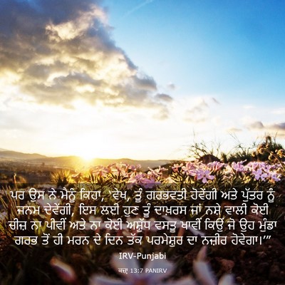 Picture 03 - ਕਜ਼ਾૃ 13:7 PANIRV - ਪਰ ਉਸ ਨੇ ਮੈਨੂੰ - Bible Verse Picture