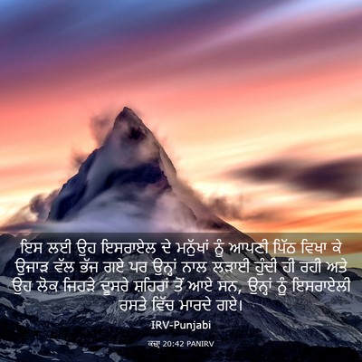 Picture 03 - ਕਜ਼ਾૃ 20:42 PANIRV - ਇਸ ਲਈ ਉਹ ਇਸਰਾਏਲ ਦੇ - Bible Verse Picture