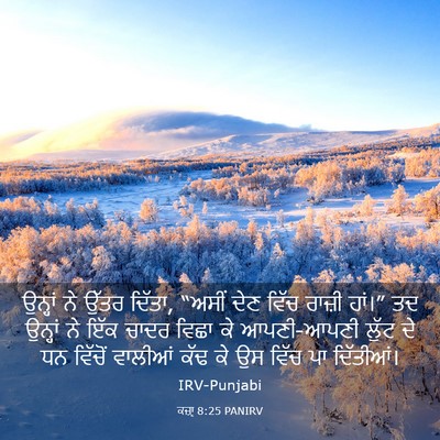Picture 03 - ਕਜ਼ਾૃ 8:25 PANIRV - ਉਨ੍ਹਾਂ ਨੇ ਉੱਤਰ - Bible Verse Picture