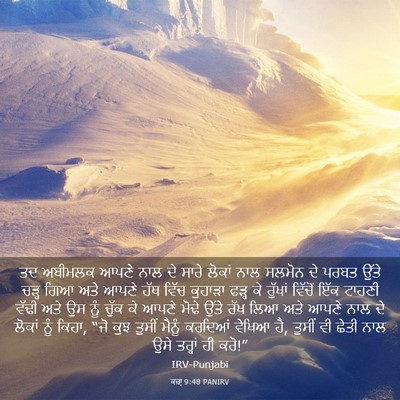 Picture 03 - ਕਜ਼ਾૃ 9:48 PANIRV - ਤਦ ਅਬੀਮਲਕ ਆਪਣੇ ਨਾਲ - Bible Verse Picture