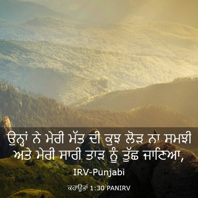 Picture 03 - ਕਹਾਉਤਾਂ 1:30 PANIRV - ਉਨ੍ਹਾਂ ਨੇ ਮੇਰੀ ਮੱਤ - Bible Verse Picture