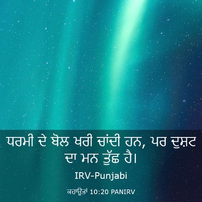 Picture 03 - ਕਹਾਉਤਾਂ 10:20 PANIRV - ਧਰਮੀ ਦੇ ਬੋਲ ਖਰੀ - Bible Verse Picture
