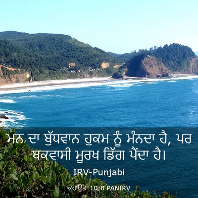 Picture 03 - ਕਹਾਉਤਾਂ 10:8 PANIRV - ਮਨ ਦਾ ਬੁੱਧਵਾਨ ਹੁਕਮ - Bible Verse Picture