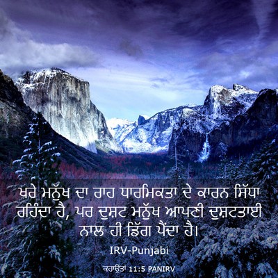 Picture 03 - ਕਹਾਉਤਾਂ 11:5 PANIRV - ਖਰੇ ਮਨੁੱਖ ਦਾ ਰਾਹ - Bible Verse Picture