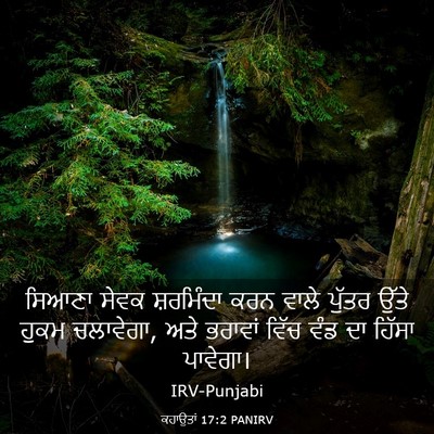 Picture 03 - ਕਹਾਉਤਾਂ 17:2 PANIRV - ਸਿਆਣਾ ਸੇਵਕ - Bible Verse Picture