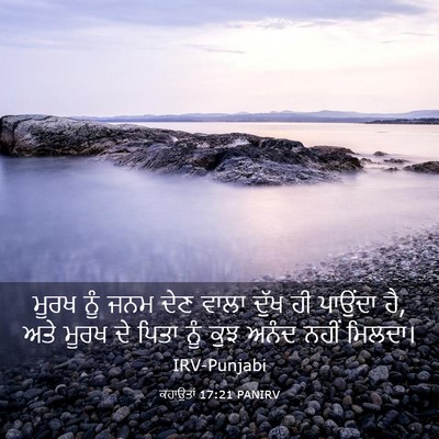Picture 03 - ਕਹਾਉਤਾਂ 17:21 PANIRV - ਮੂਰਖ ਨੂੰ ਜਨਮ ਦੇਣ - Bible Verse Picture