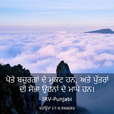 Picture 03 - ਕਹਾਉਤਾਂ 17:6 PANIRV - ਪੋਤੇ ਬਜ਼ੁਰਗਾਂ ਦੇ - Bible Verse Picture